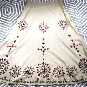 Vintage Coldwater Creek Beige Skirt Embroidery and Beaded PM